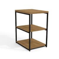 Mesa De Apoio Industrial 3 Prateleiras Freijó 45cm - 3