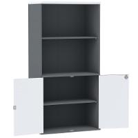 Armário Misto Pe25 Pandin 79,20 Cm Em Mdp Grafito E Branco Com Duas Portas E Prateleira Superior - 4