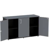 Armário Baixo Credenza Pe25 Pandin 121,50 Cm (Largura) Em Mdp Preto E Grafito Com Três Portas - 3