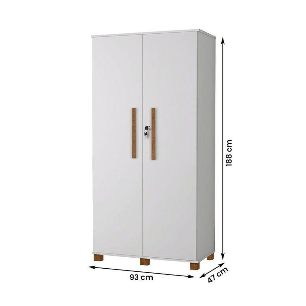 Multiuso Organizador Dacar 2 Portas Com Chaves Branco Branco - 2