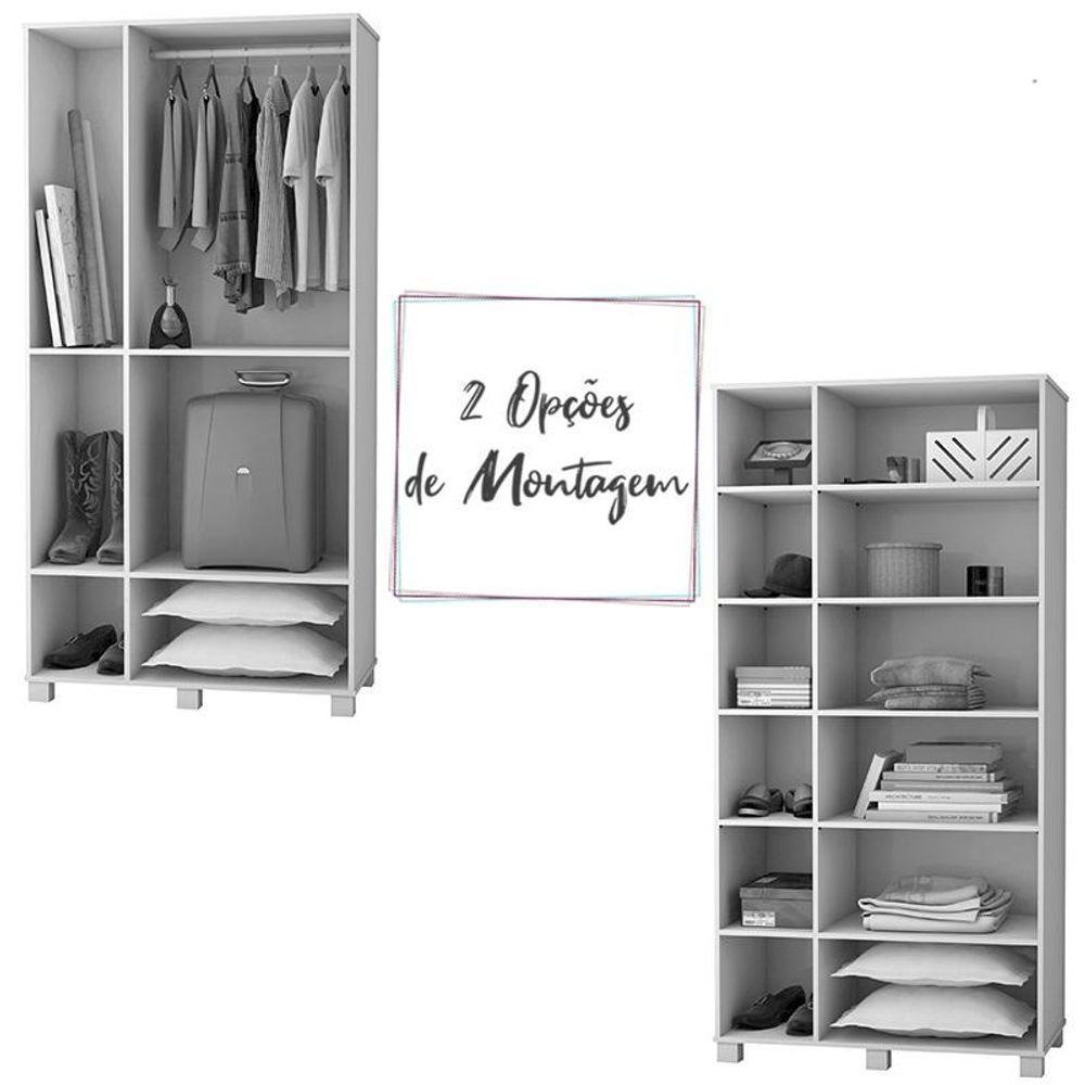 Multiuso Organizador Dacar 2 Portas Com Chaves Branco Branco - 4