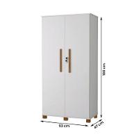 Multiuso Organizador Dacar 2 Portas Com Chaves Branco Branco - 2