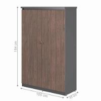 Armario Com 2 Portas Euro Freijo Preto - 2