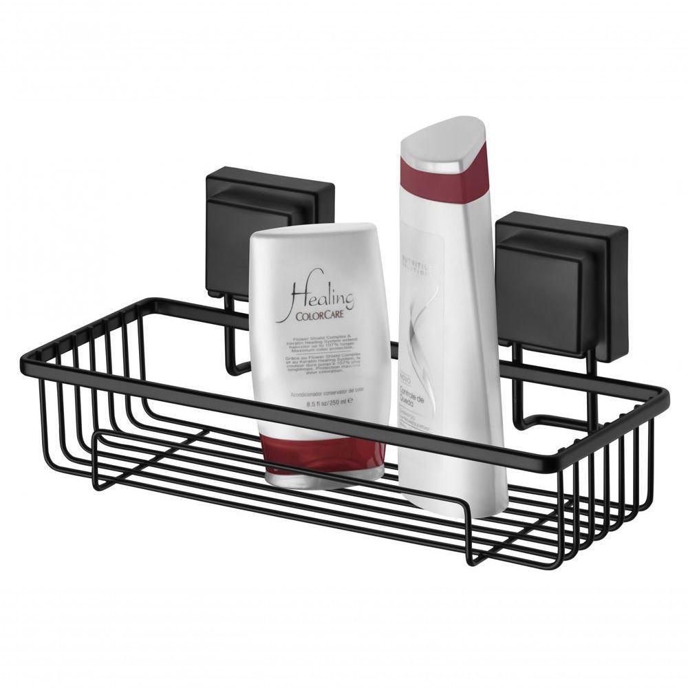 Prateleira Banheiro Suporte Shampoo Ventosa Preto 8050pt - 1