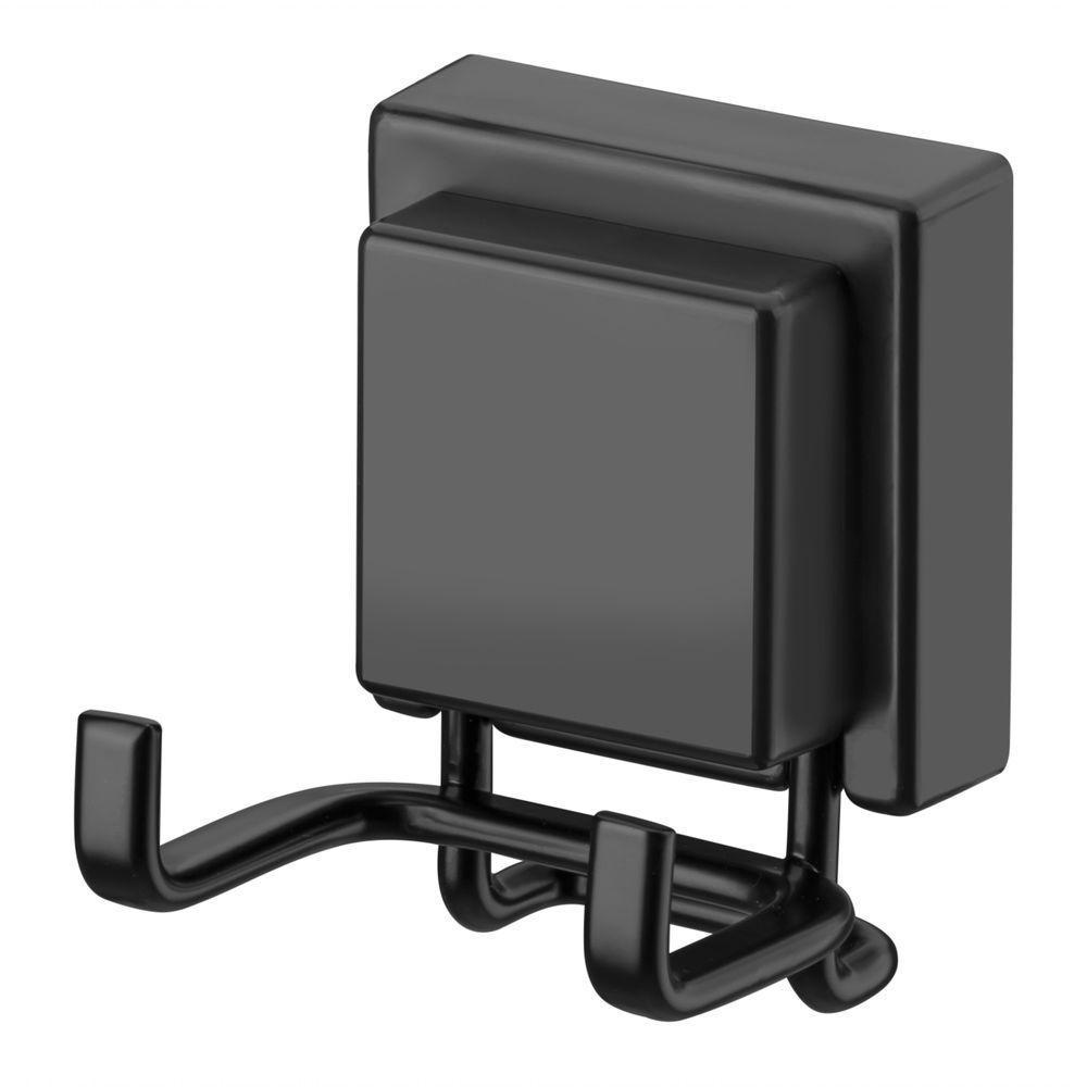 Gancho De Parede Cabide Banheiro Ventosa Preto 8055pt - 1