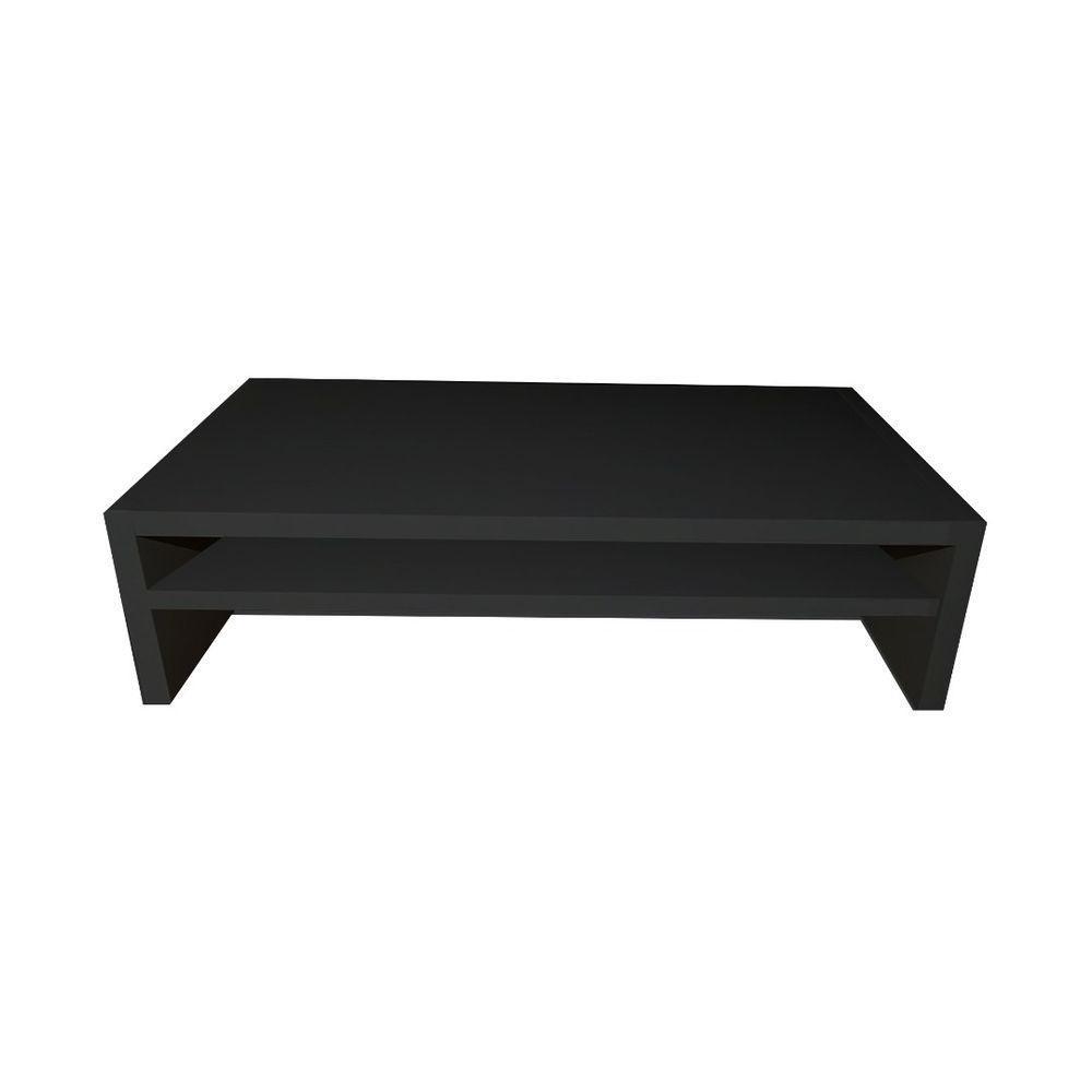 Suporte C/ Prateleira Para Monitor Preto Em Mdf - 1