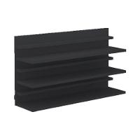 Sapateira Suspensa 3 Prateleiras Preto Em Mdf - 1