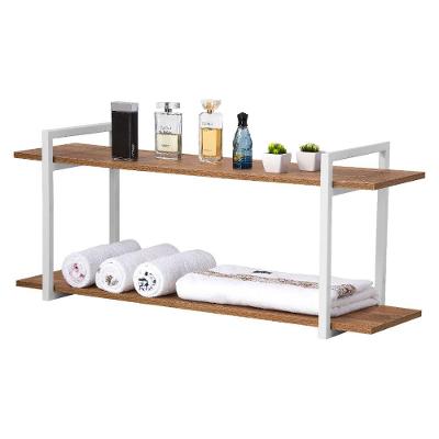 Nicho Banheiro Branco com Prateleiras Amadeirado 60cm
