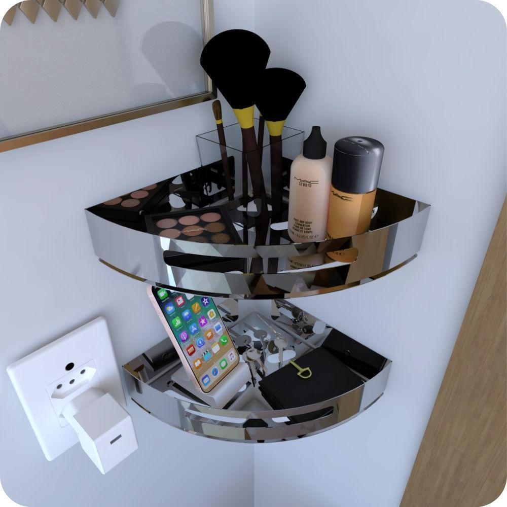 Kit 2 Prateleiras De Canto Para Quarto Inox Multiuso - 1