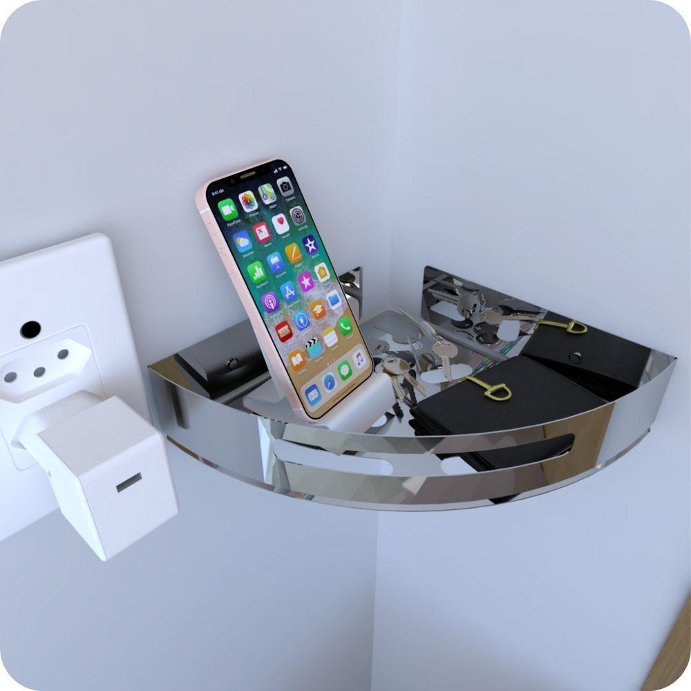 Kit 2 Prateleiras De Canto Para Quarto Inox Multiuso - 5