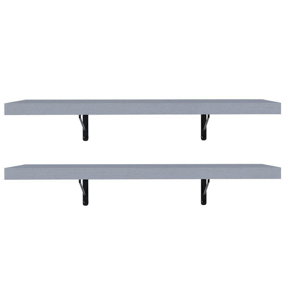 Kit 2 Prateleiras Suspensas Para Cozinha Madesa 60 Cm Com Mão Francesa - Cinza Cinza - 4