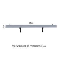 Kit 2 Prateleiras Suspensas Para Cozinha Madesa 60 Cm Com Mão Francesa - Cinza Cinza - 13