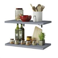 Kit 2 Prateleiras Suspensas Para Cozinha Madesa 60 Cm Com Mão Francesa - Cinza Cinza - 15