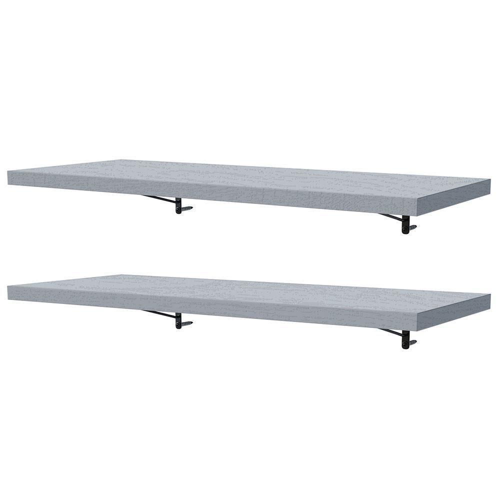 Kit 2 Prateleiras Suspensas Para Cozinha Madesa 80 Cm Com Mão Francesa - Cinza Cinza - 3