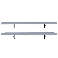 Kit 2 Prateleiras Suspensas Para Cozinha Madesa 80 Cm Com Mão Francesa - Cinza Cinza