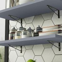 Kit 2 Prateleiras Suspensas Para Cozinha Madesa 80 Cm Com Mão Francesa - Cinza Cinza - 6