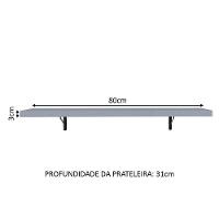 Kit 2 Prateleiras Suspensas Para Cozinha Madesa 80 Cm Com Mão Francesa - Cinza Cinza - 7