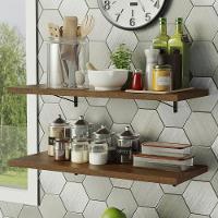 Kit 2 Prateleiras Suspensas Para Cozinha Madesa 80 Cm Com Mão Francesa - Rustic Rustic - 1