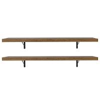 Kit 2 Prateleiras Suspensas Para Cozinha Madesa 80 Cm Com Mão Francesa - Rustic Rustic - 5