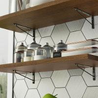 Kit 2 Prateleiras Suspensas Para Cozinha Madesa 80 Cm Com Mão Francesa - Rustic Rustic - 7