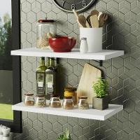 Kit 2 Prateleiras Suspensas Para Cozinha Madesa 60 Cm Com Mão Francesa - Branco Branco - 1