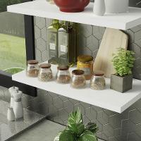 Kit 2 Prateleiras Suspensas Para Cozinha Madesa 60 Cm Com Mão Francesa - Branco Branco - 5