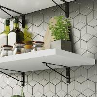 Kit 2 Prateleiras Suspensas Para Cozinha Madesa 60 Cm Com Mão Francesa - Branco Branco - 6