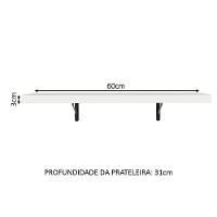 Kit 2 Prateleiras Suspensas Para Cozinha Madesa 60 Cm Com Mão Francesa - Branco Branco - 7
