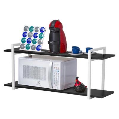 Nicho Cozinha Branco com Prateleiras Preto 60cm