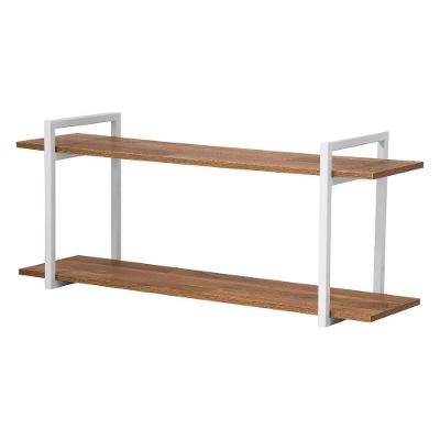 Nicho Sala e Quarto Branco com Prateleiras Amadeirado 80cm