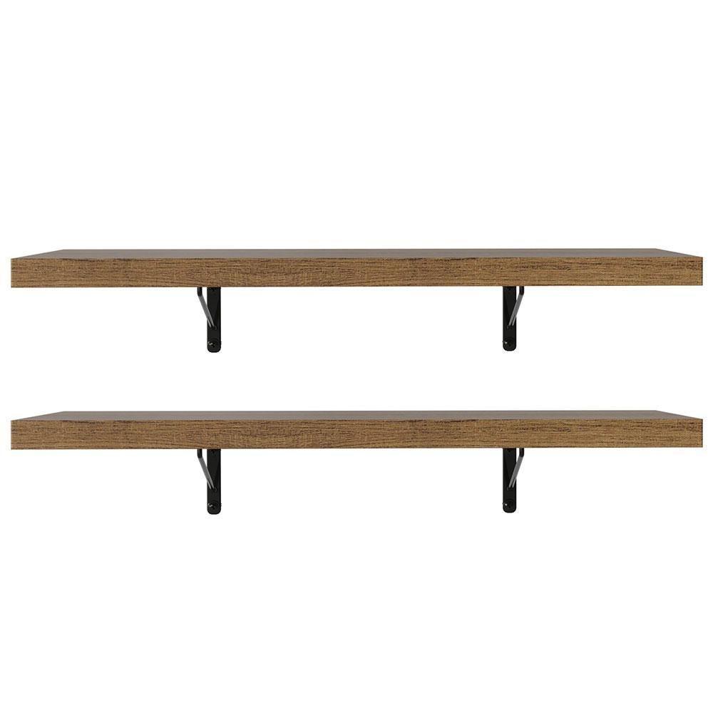 Kit 2 Prateleiras Suspensas Para Cozinha Madesa 60 Cm Com Mão Francesa - Rustic Rustic - 5