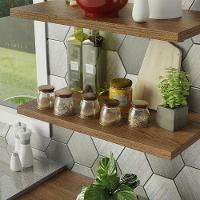 Kit 2 Prateleiras Suspensas Para Cozinha Madesa 60 Cm Com Mão Francesa - Rustic Rustic - 6