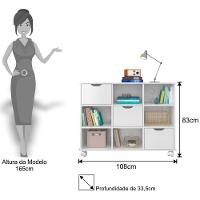 Kit 2 Nichos Organizadores Com Rodízios Toys Q01 3 Gavetas Branco - 2
