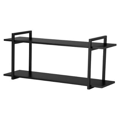 Nicho Sala e Quarto Preto com Prateleiras Preto 100cm
