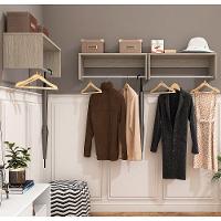 Kit 2 Nichos Cabideiros Suspensos Berlim Carvalho Castanho - 4