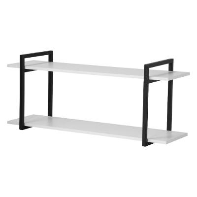 Nicho Sala e Quarto Preto com Prateleiras Branco 60cm