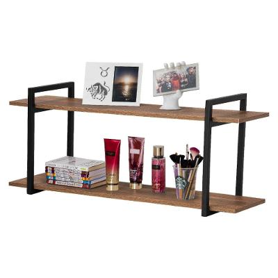 Nicho Sala e Quarto Preto com Prateleiras Amadeirado 120cm