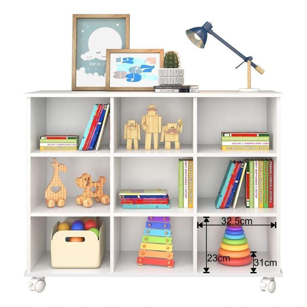 Kit 2 Nichos Organizadores Com Rodízios Toy 3 Gavetas Branco - 7