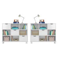 Kit 2 Nichos Organizadores Com Rodízios Toy 3 Gavetas Branco - 1