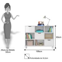 Kit 2 Nichos Organizadores Com Rodízios Toy 3 Gavetas Branco