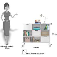 Kit 2 Nichos Organizadores Com Rodízios Toy 3 Gavetas Branco - 13