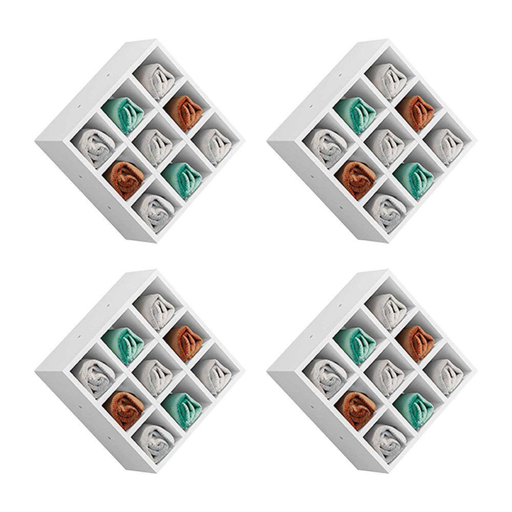Kit 04 Nichos Porta Toalhas 09 Lugares 40x40cm Branco - 1