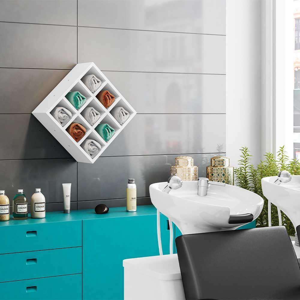 Kit 06 Nichos Porta Toalhas 09 Lugares 40x40cm Branco - 2