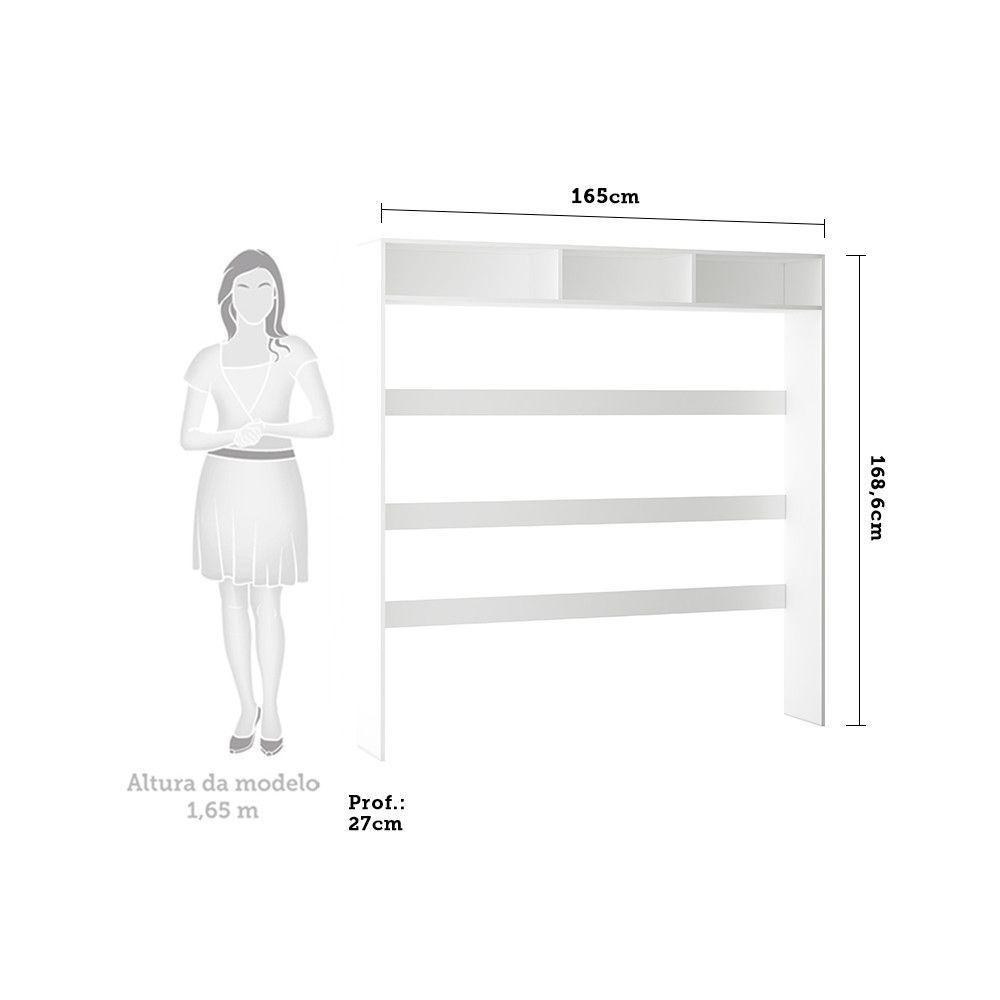 Nicho Para Embutir Painel 165cm Prime Luciane Móveis Branco - 3