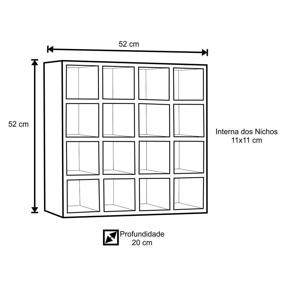 Nicho De Parede Porta Toalha Barbearia 16 Divisões Preto - 2