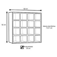 Nicho De Parede Porta Toalha Barbearia 16 Divisões Preto - 2