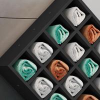 Nicho De Parede Porta Toalha Barbearia 16 Divisões Preto - 3