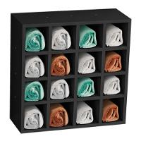 Nicho De Parede Porta Toalha Barbearia 16 Divisões Preto