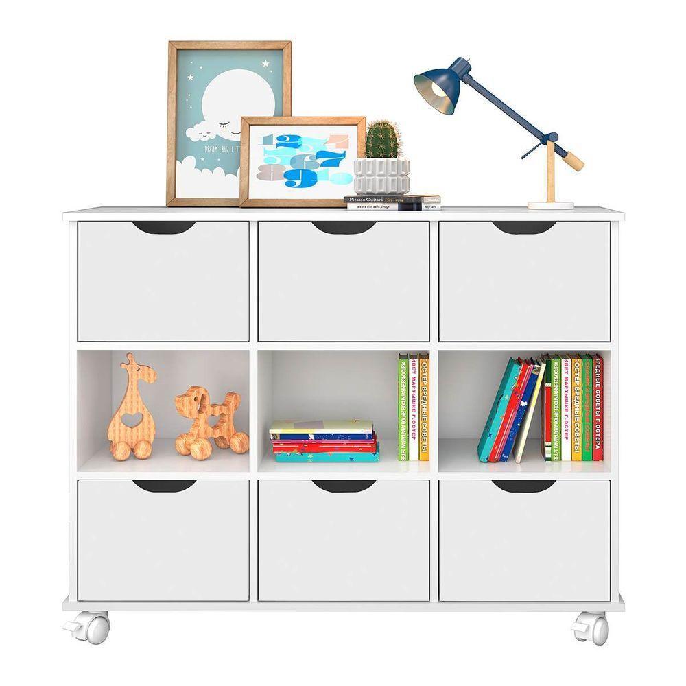 Nicho Organizador C/ 6 Gavetas C/ Rodízio Q01 Branco/Branco - 1