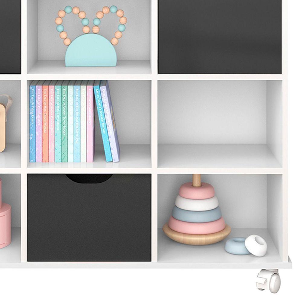 Nicho Organizador C/ 6 Gavetas C/ Rodízio Q01 Branco/Preto - 5